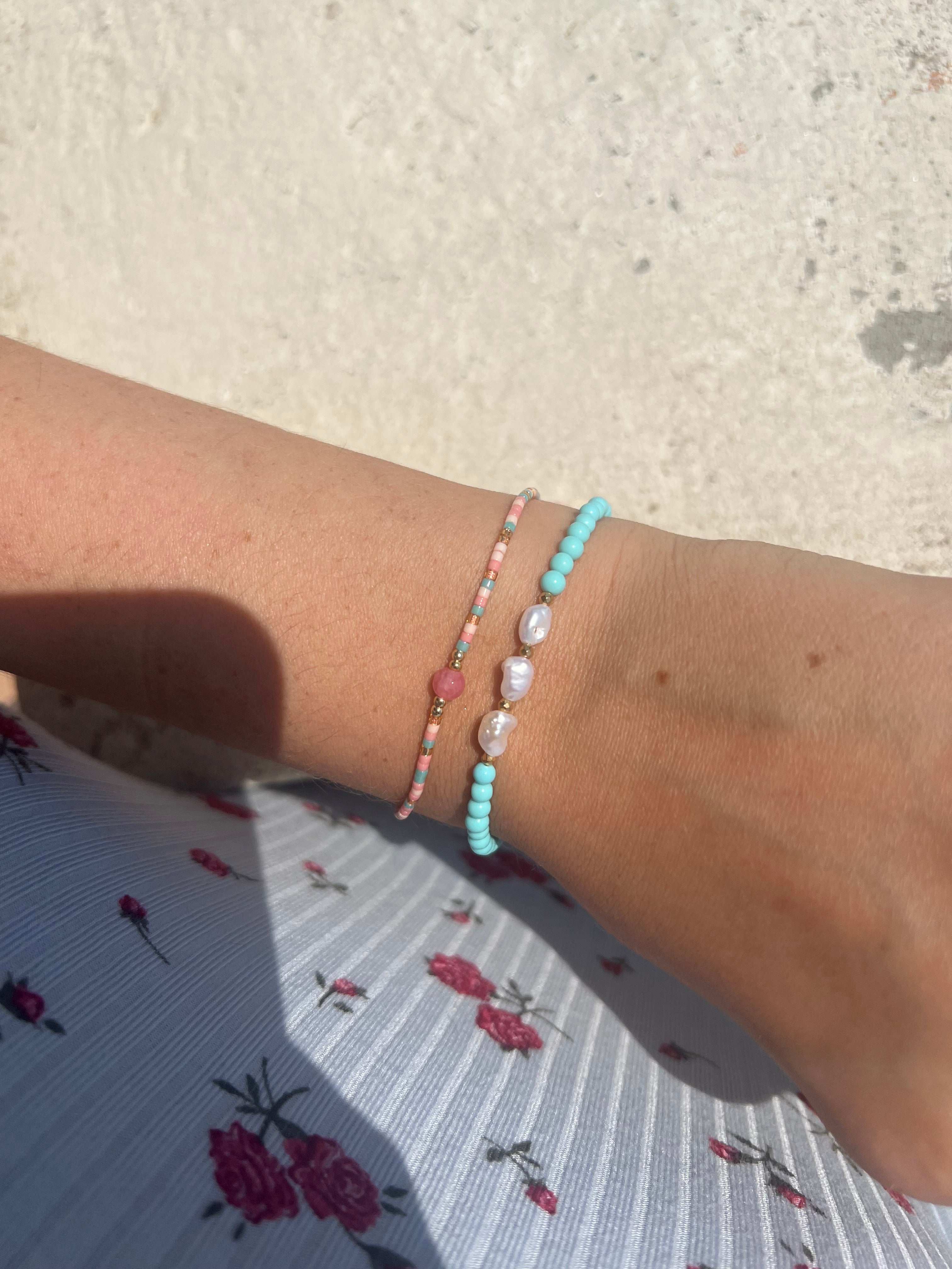 Bracciale Turchese e Perle