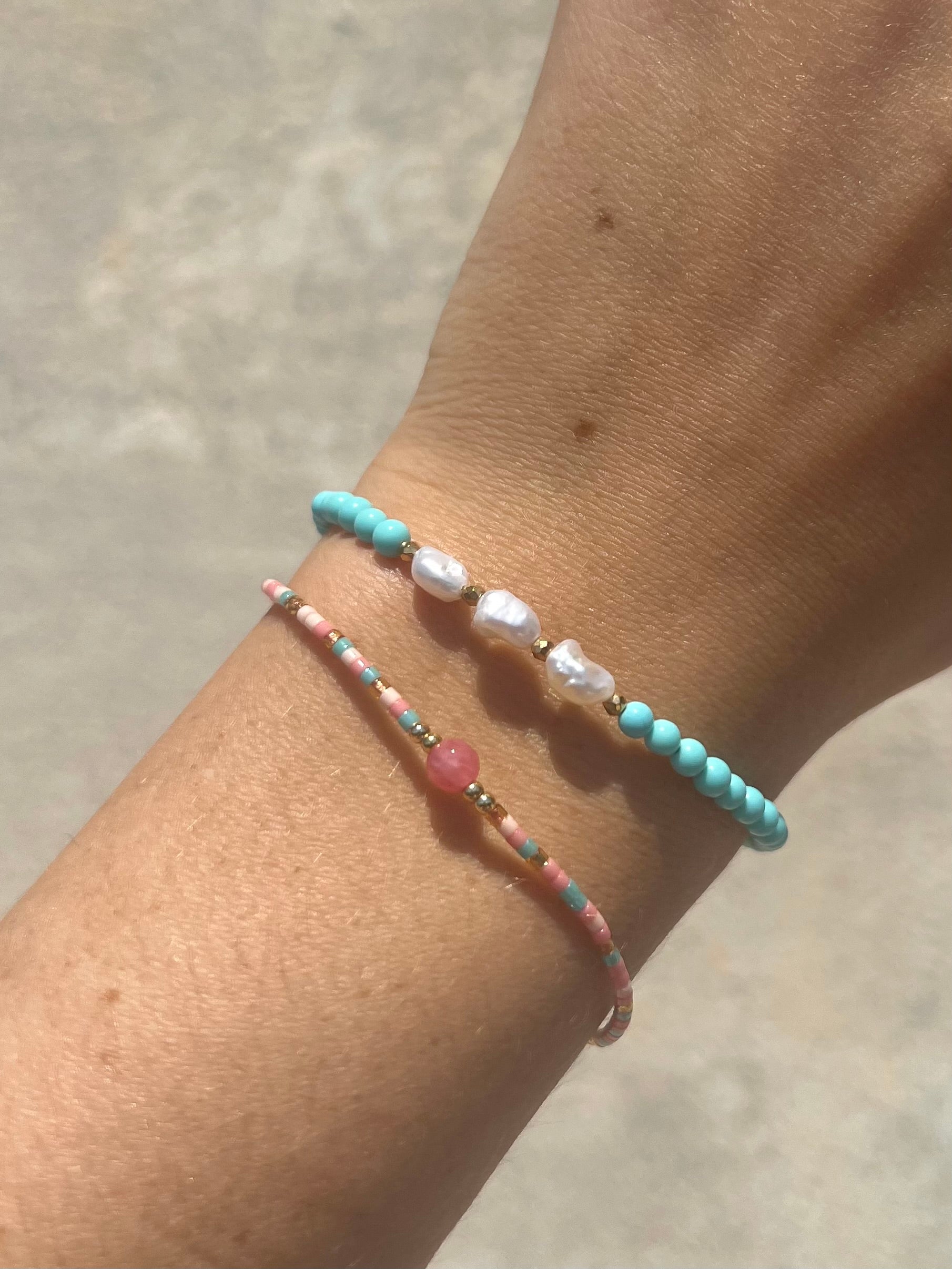 Bracciale Turchese e Perle